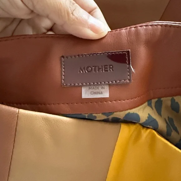 NWT MOTHER The Bits And Pieces Skirt Faux Leather Multicolored Size M 70s - Picture 14 of 15